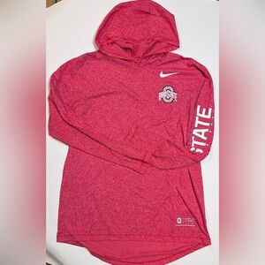 Nike Ohio State Buckeyes Hoodie Scarlet Red Long Sleeve Tee Size Large